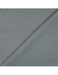 Double-sided Teddy fleece fabric - Blue gray