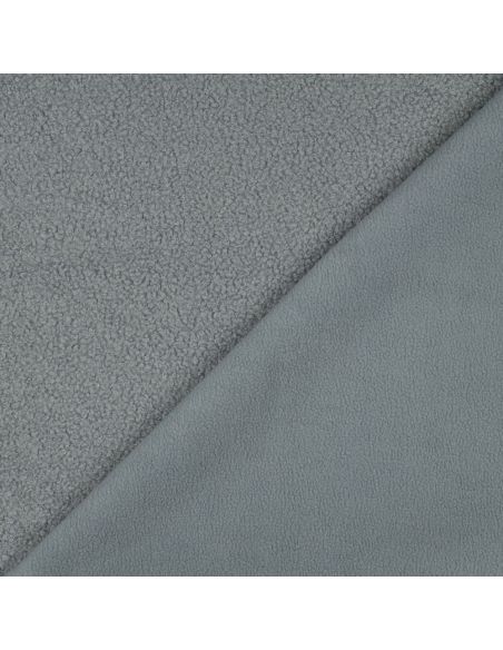 Double-sided Teddy fleece fabric - Blue gray