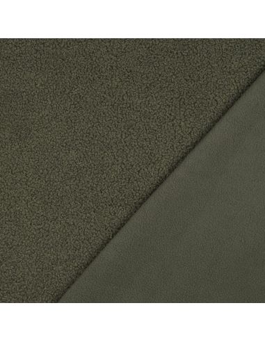 Double-sided Teddy fleece fabric - Khaki