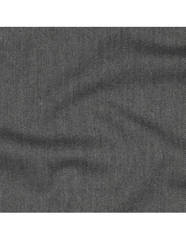 Fine stretch herringbone fabric - Gray