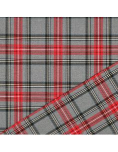 Scottish tartan fabrics - Red and gray