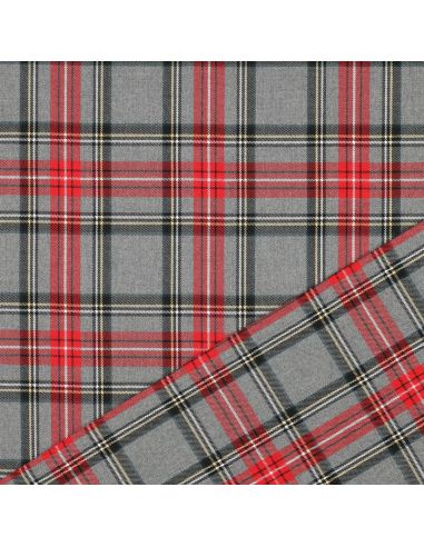 Scottish tartan fabrics - Red and gray