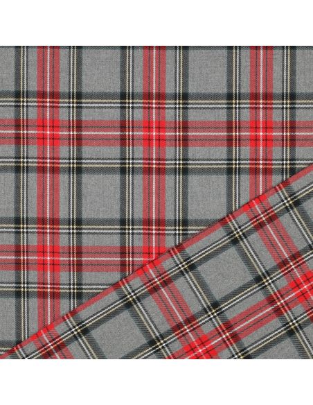 Scottish tartan fabrics - Red and gray