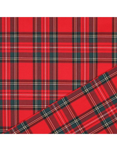Scottish tartan fabric - Red