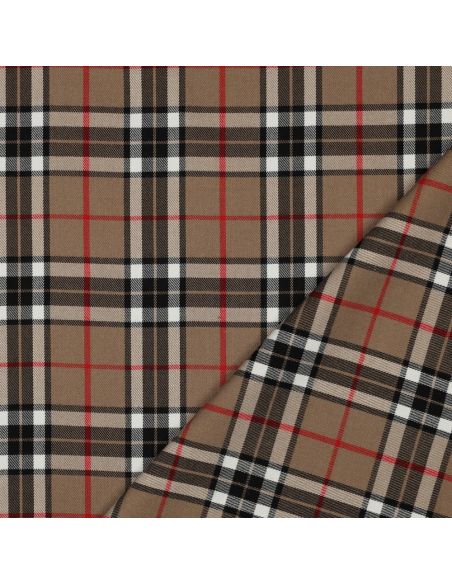 Scottish tartan fabric - Camel