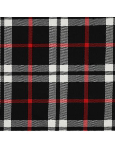 Scottish tartan fabrics - Black, white, and red