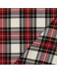 Scottish tartan fabrics - Black, red, yellow, and white