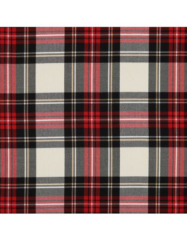 Scottish tartan fabrics - Black, red, yellow, and white