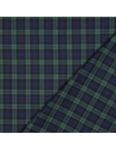 Scottish tartan fabrics - Black, blue, and green