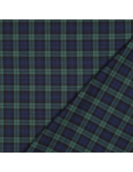 Scottish tartan fabrics - Black, blue, and green