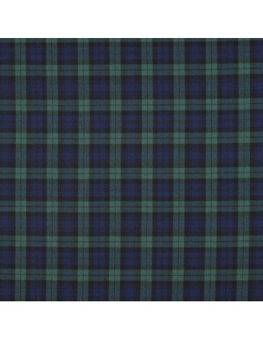 Scottish tartan fabrics - Black, blue, and green