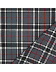 Scottish tartan fabrics - Black, gray, and red