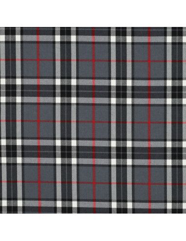 Scottish tartan fabrics - Black, gray, and red