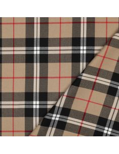 Scottish tartan fabrics - Camel and black