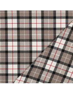 Scottish tartan fabrics - Taupe and black