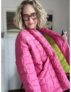 Double-sided quilted fabric pop - Pink and yellow 2