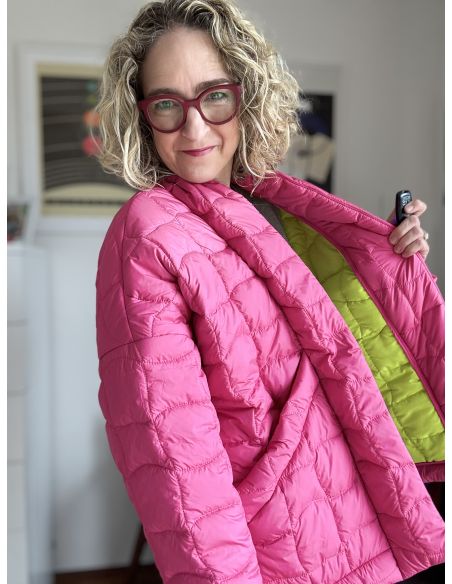 Double-sided quilted fabric pop - Pink and yellow