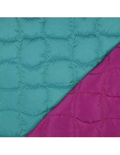 Double-sided quilted fabric pop - Cyan and cherry