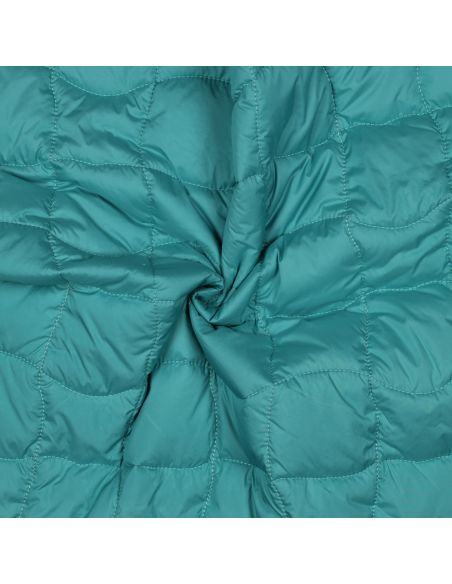 Double-sided quilted fabric pop - Cyan and cherry