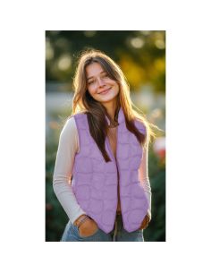 Double-sided quilted fabric pop - Lilac and apricot 2