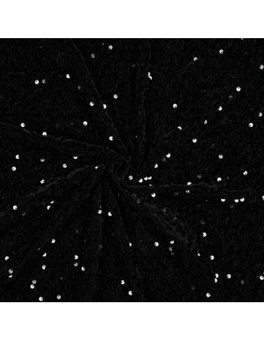 Sequin velvet panne fabric - Black