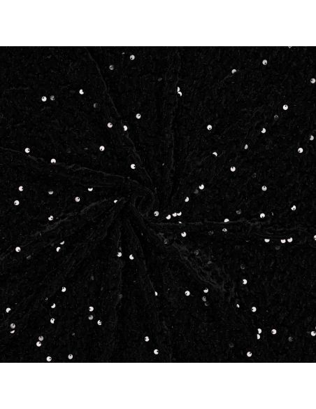 Sequin velvet panne fabric - Black