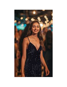 Sequin velvet panne fabric - Black 2