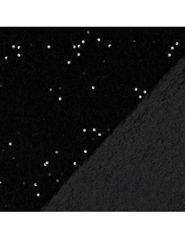 Sequin velvet panne fabric - Black