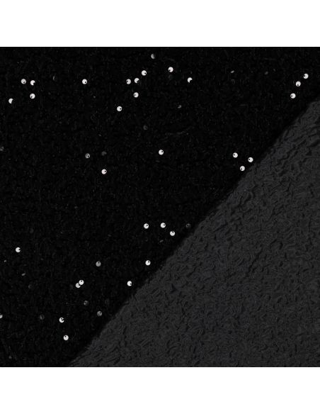 Sequin velvet panne fabric - Black
