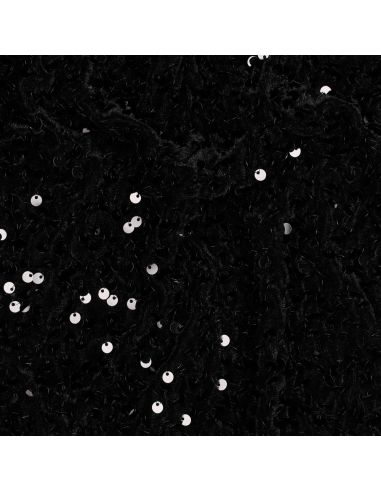 Sequin velvet panne fabric - Black