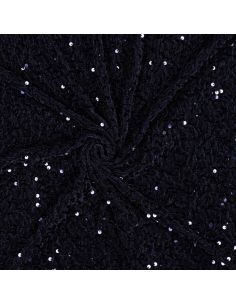 Navy blue velvet sequin fabric