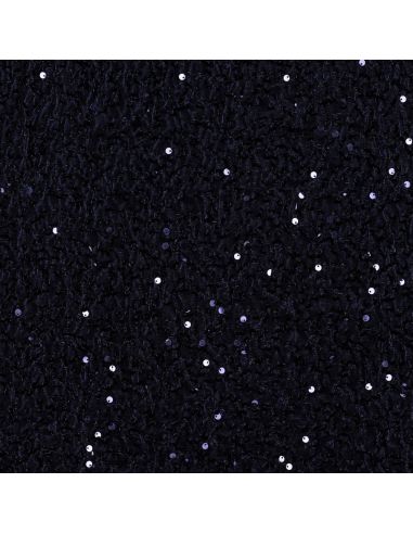 Navy blue velvet sequin fabric