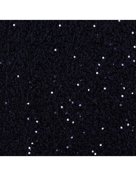 Navy blue velvet sequin fabric