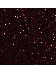 Sequin velvet panne fabric - Bordeaux