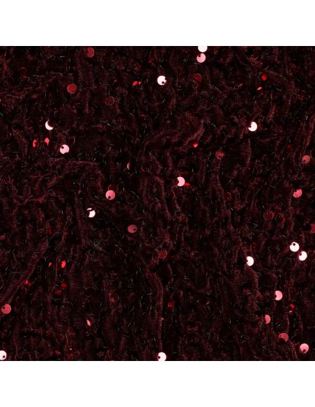Sequin velvet panne fabric - Bordeaux