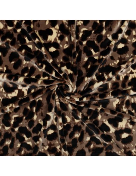 Animal velvet panne fabric - Feline