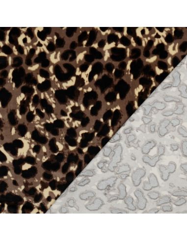 Animal velvet panne fabric - Feline