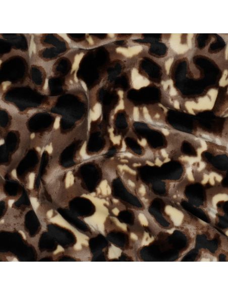 Animal velvet panne fabric - Feline