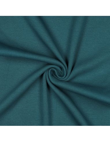 Ribbed jersey ribbed fabric - Petrol blue