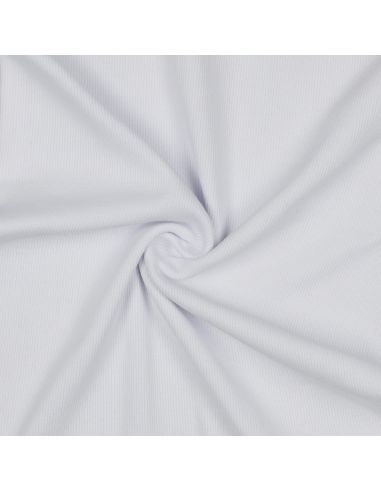 Ribbed jersey ribbed fabric - White