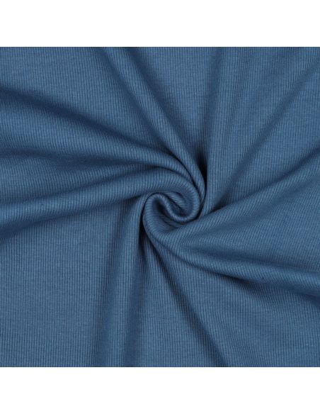 Ribbed jersey ribbed fabric - Denim blue