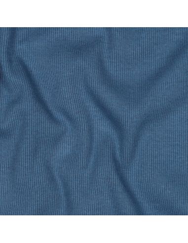 Ribbed jersey ribbed fabric - Denim blue