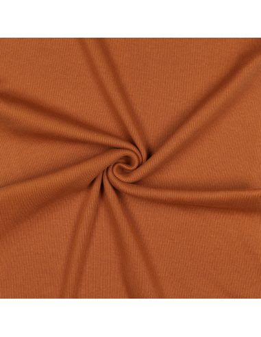 Ribbed ribbed jersey fabric - Brick