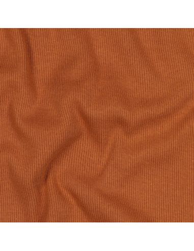 Ribbed ribbed jersey fabric - Brick