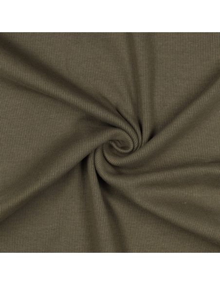 Ribbed ribbed jersey fabric - Khaki