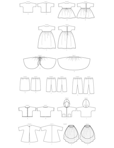 Doll clothing pattern - Butterick 6606