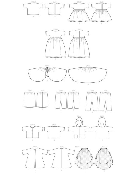Doll clothing pattern - Butterick 6606