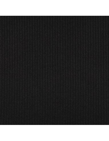 Ribbed lurex knit fabric - Silver black