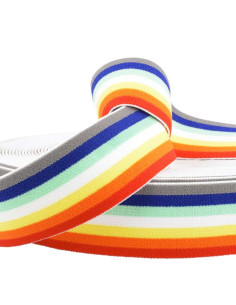 Rainbow striped fancy elastic 40 mm