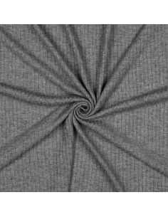 Ribbed lurex knit fabric - Silver gray